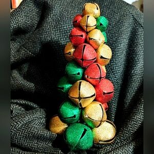 Glitter Jumbo Bells Festive Jingling Holiday Christmas Tree Decor 10"